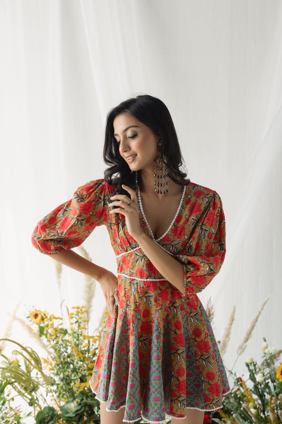 Sienna Bloom Wrap Mini Dress