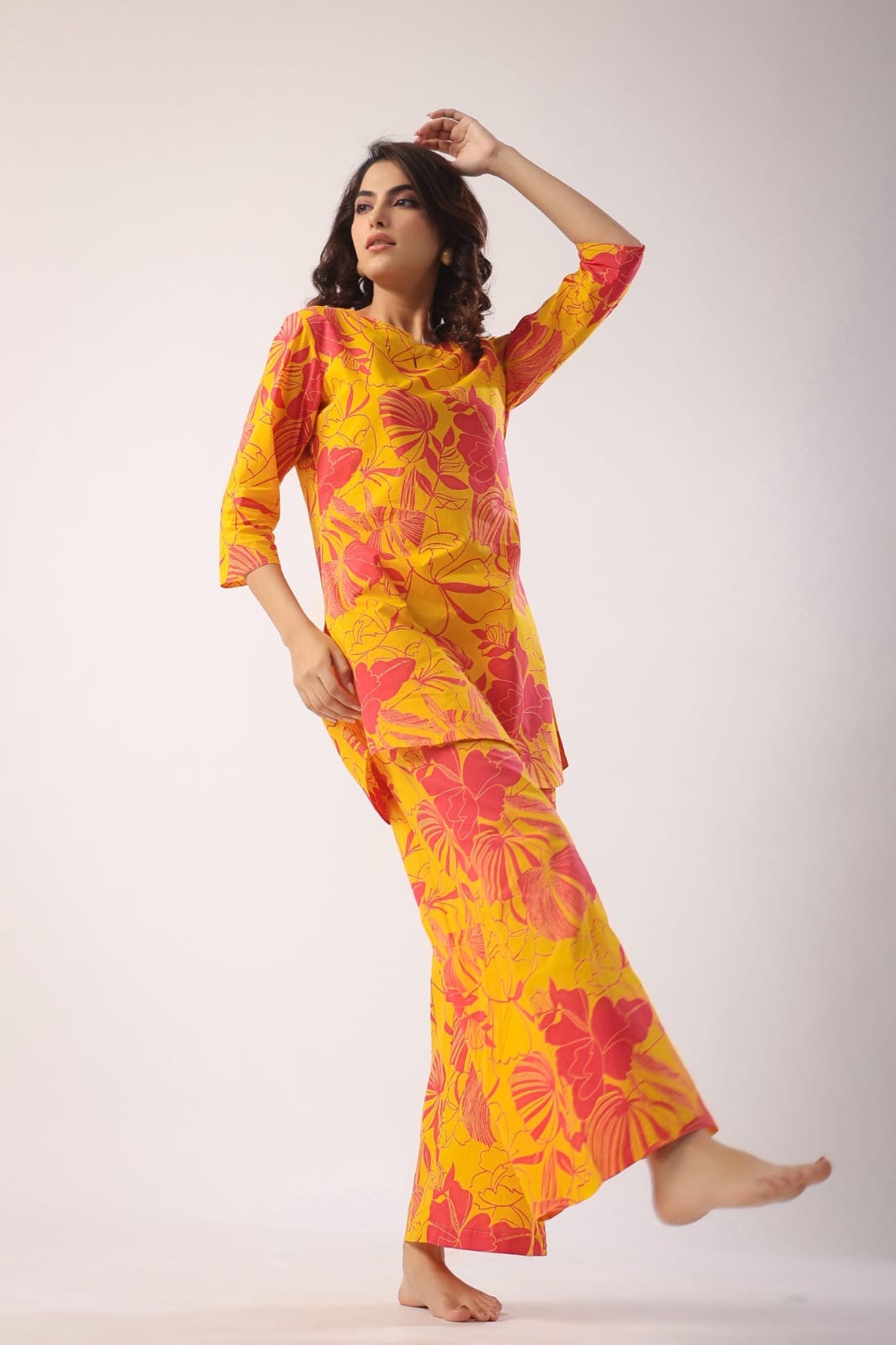 Tropical Bloom Yellow & Pink Co-ord Set