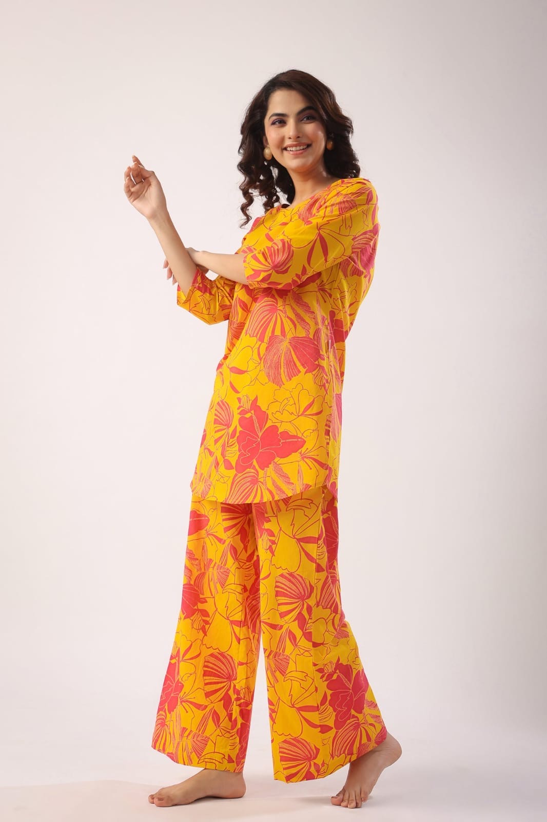Tropical Bloom Yellow & Pink Co-ord Set