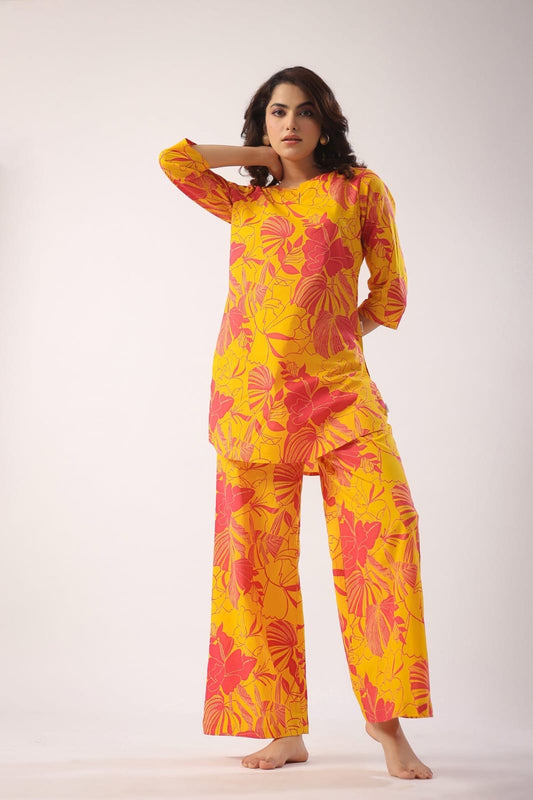Tropical Bloom Yellow & Pink Co-ord Set