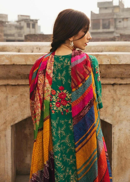 Emerald Green Embroidered Anarkali Kurta Set