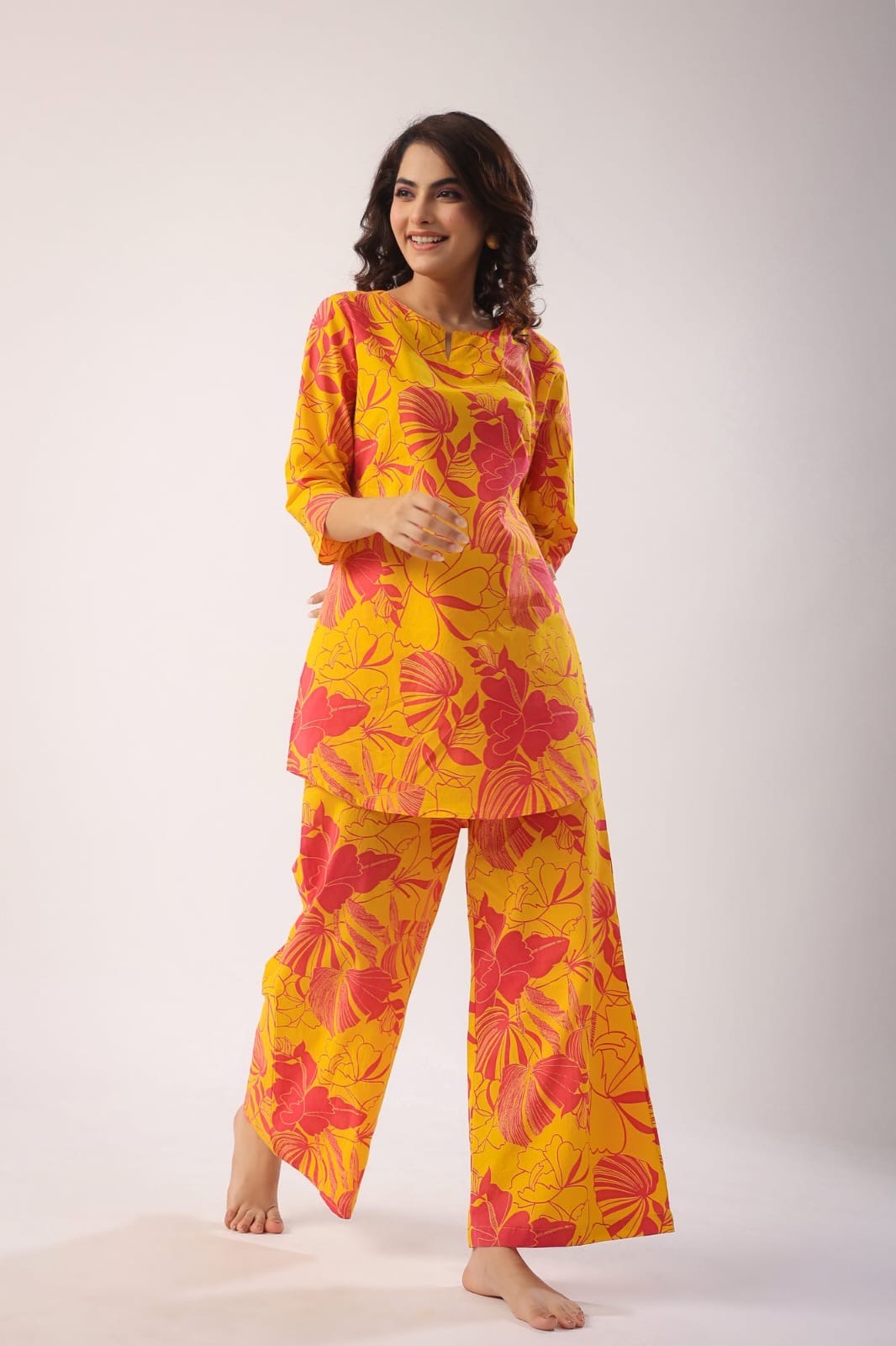 Tropical Bloom Yellow & Pink Co-ord Set
