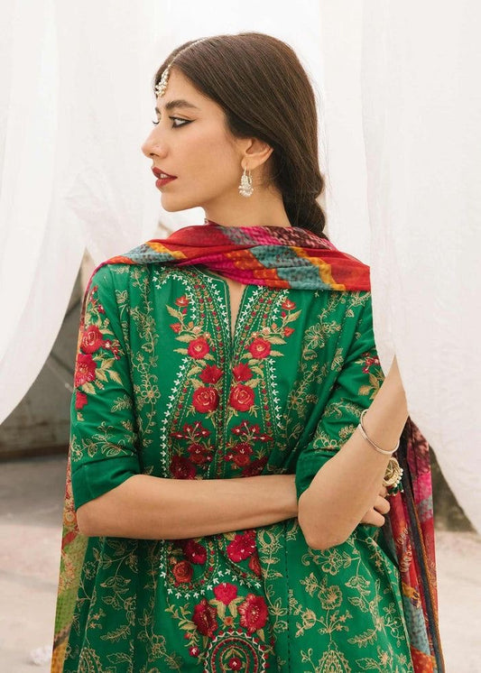 Emerald Green Embroidered Anarkali Kurta Set