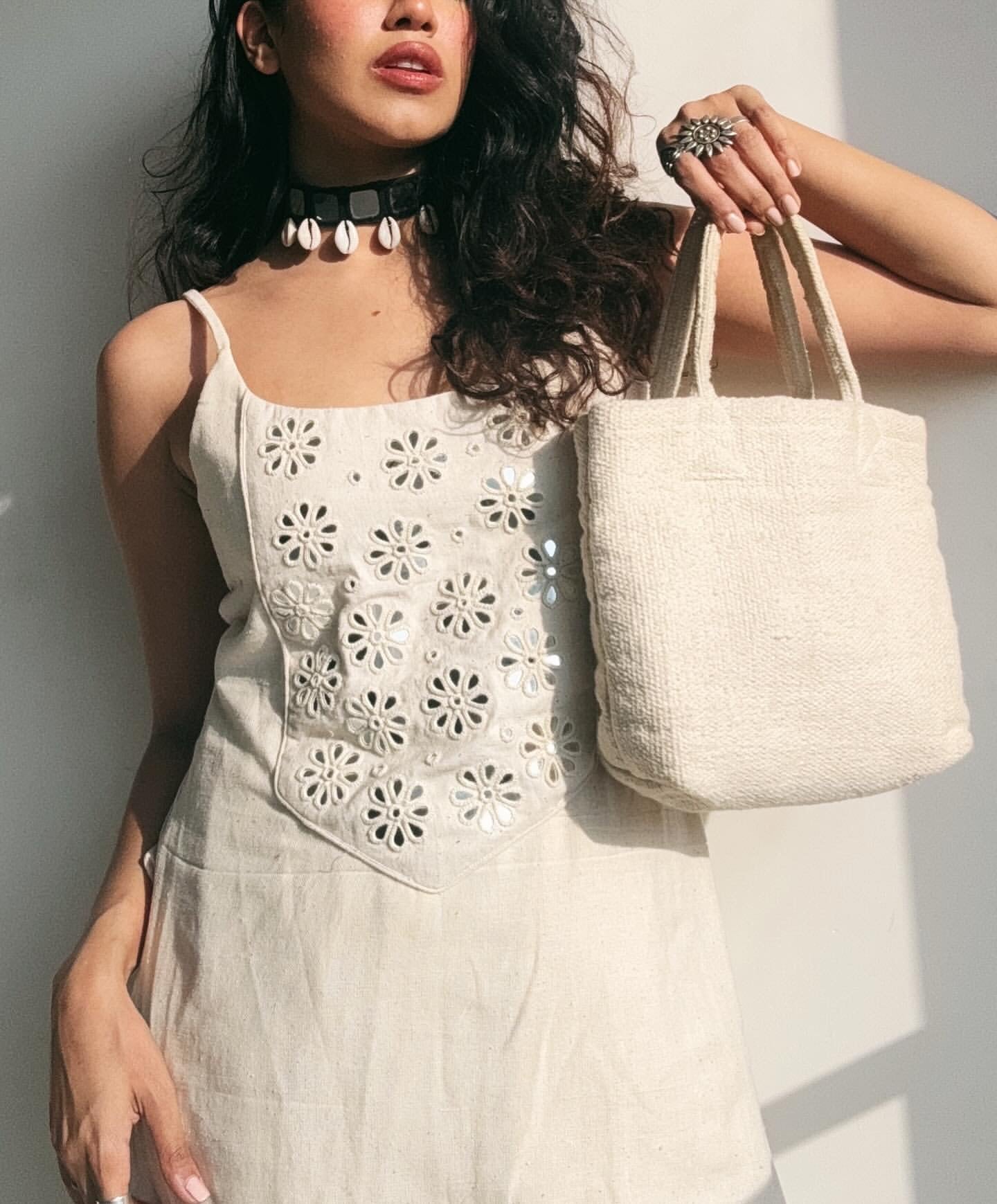 Handcrafted Cotton Slub Mirror Work Top & Co-ord Set