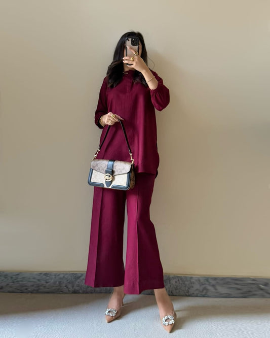 Merlot Red Co-ord Set - Effortless Everyday Style